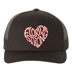 Florida Strong Heart State Pride Typography Yupoong Adult 5-Panel Trucker Hat