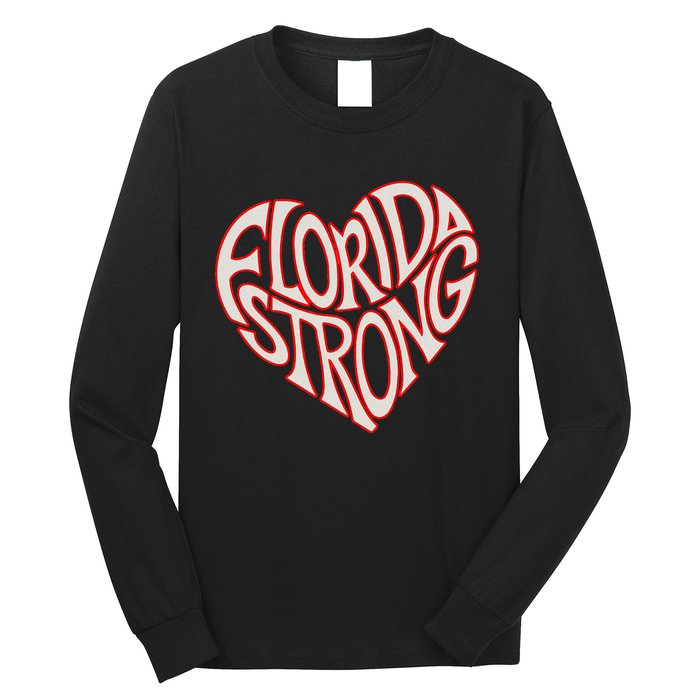 Florida Strong Heart State Pride Typography Long Sleeve Shirt