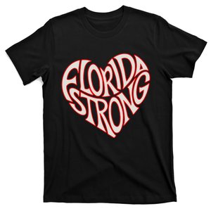 Florida Strong Heart State Pride Typography T-Shirt