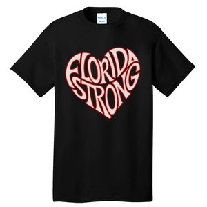 Florida Strong Heart State Pride Typography Tall T-Shirt