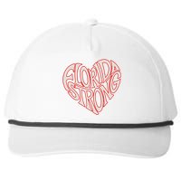 Florida Strong Heart State Pride Typography Snapback Five-Panel Rope Hat