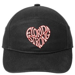 Florida Strong Heart State Pride Typography 7-Panel Snapback Hat