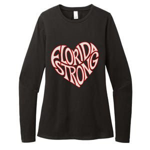 Florida Strong Heart State Pride Typography Womens CVC Long Sleeve Shirt