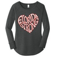 Florida Strong Heart State Pride Typography Women's Perfect Tri Tunic Long Sleeve Shirt