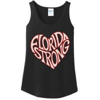 Florida Strong Heart State Pride Typography Ladies Essential Tank