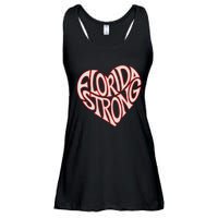 Florida Strong Heart State Pride Typography Ladies Essential Flowy Tank