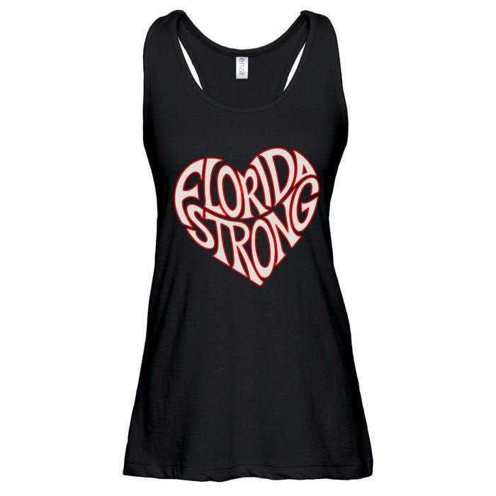 Florida Strong Heart State Pride Typography Ladies Essential Flowy Tank