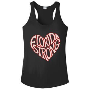 Florida Strong Heart State Pride Typography Ladies PosiCharge Competitor Racerback Tank