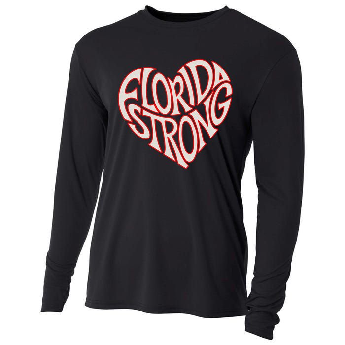 Florida Strong Heart State Pride Typography Cooling Performance Long Sleeve Crew