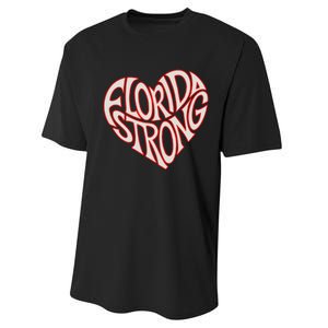 Florida Strong Heart State Pride Typography Performance Sprint T-Shirt