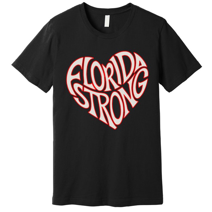 Florida Strong Heart State Pride Typography Premium T-Shirt