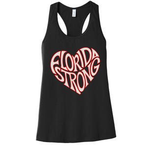 Florida Strong Heart State Pride Typography Women's Racerback Tank