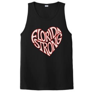 Florida Strong Heart State Pride Typography PosiCharge Competitor Tank