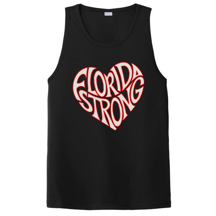 Florida Strong Heart State Pride Typography PosiCharge Competitor Tank