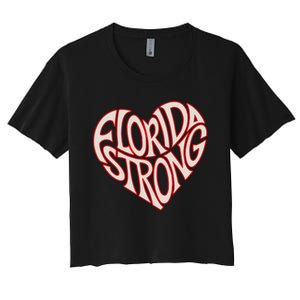 Florida Strong Heart State Pride Typography Women's Crop Top Tee