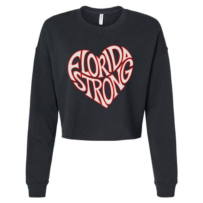 Florida Strong Heart State Pride Typography Cropped Pullover Crew