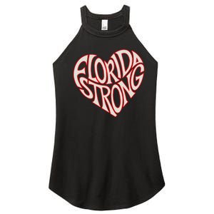 Florida Strong Heart State Pride Typography Women's Perfect Tri Rocker Tank