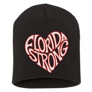 Florida Strong Heart State Pride Typography Short Acrylic Beanie