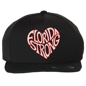 Florida Strong Heart State Pride Typography Wool Snapback Cap