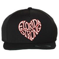 Florida Strong Heart State Pride Typography Wool Snapback Cap