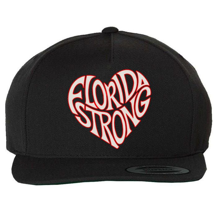 Florida Strong Heart State Pride Typography Wool Snapback Cap