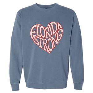 Florida Strong Heart State Pride Typography Garment-Dyed Sweatshirt