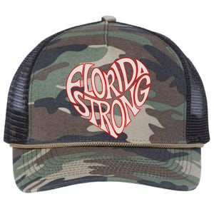 Florida Strong Heart State Pride Typography Retro Rope Trucker Hat Cap