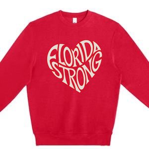 Florida Strong Heart State Pride Typography Premium Crewneck Sweatshirt