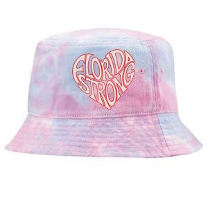 Florida Strong Heart State Pride Typography Tie-Dyed Bucket Hat