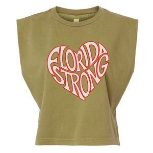 Florida Strong Heart State Pride Typography Garment-Dyed Women's Muscle Tee