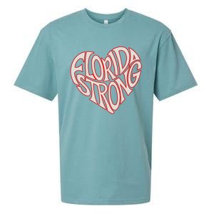 Florida Strong Heart State Pride Typography Sueded Cloud Jersey T-Shirt