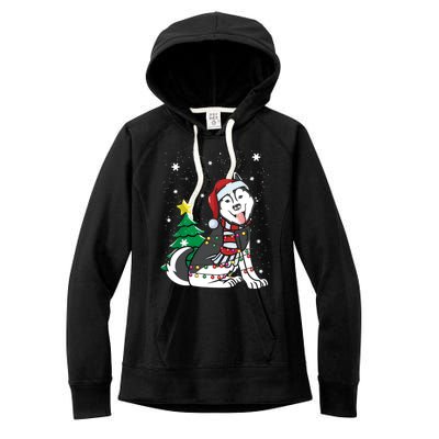 Funny Siberian Husky Christmas Dog Lover Gift Women's Fleece Hoodie