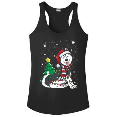 Funny Siberian Husky Christmas Dog Lover Gift Ladies PosiCharge Competitor Racerback Tank