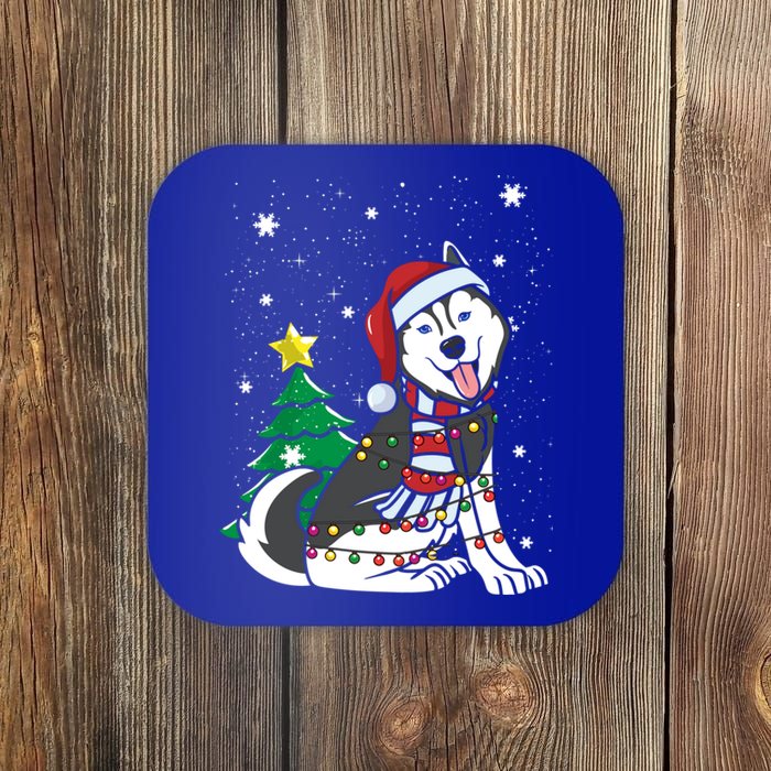 Funny Siberian Husky Christmas Dog Lover Gift Coaster