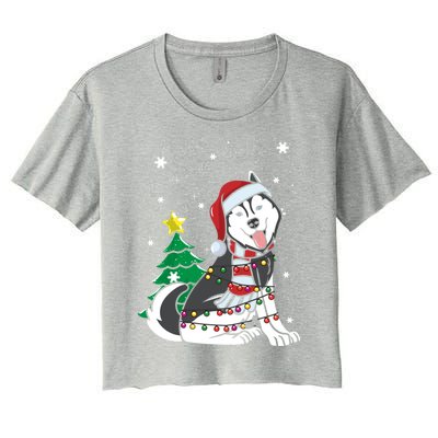 Funny Siberian Husky Christmas Dog Lover Gift Women's Crop Top Tee