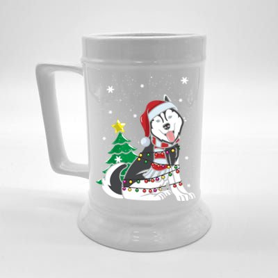 Funny Siberian Husky Christmas Dog Lover Gift Beer Stein