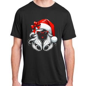 Female Santa Hat Sunglasses Grandma Mom Girl Christmas Adult ChromaSoft Performance T-Shirt