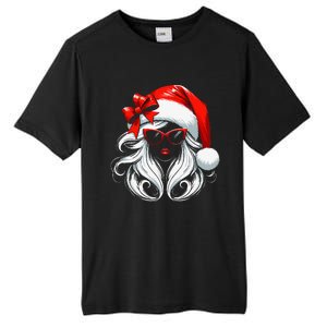 Female Santa Hat Sunglasses Grandma Mom Girl Christmas Tall Fusion ChromaSoft Performance T-Shirt