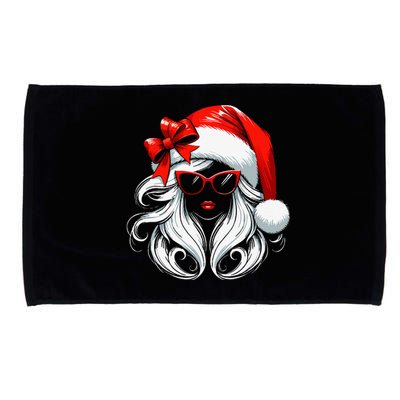 Female Santa Hat Sunglasses Grandma Mom Girl Christmas Microfiber Hand Towel