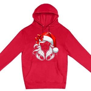 Female Santa Hat Sunglasses Grandma Mom Girl Christmas Premium Pullover Hoodie