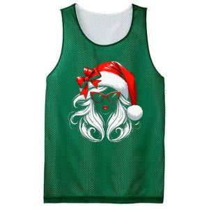 Female Santa Hat Sunglasses Grandma Mom Girl Christmas Mesh Reversible Basketball Jersey Tank