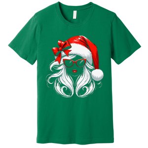 Female Santa Hat Sunglasses Grandma Mom Girl Christmas Premium T-Shirt