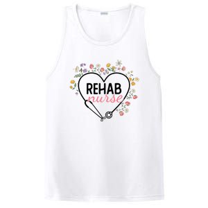 Floral Stethoscope Heart Nursing Rehab Nurse Funny Gift PosiCharge Competitor Tank