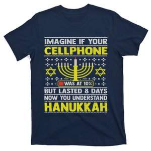 Funny Sarcastic Hanukkah Chanukah Cellphone Ugly Sweater T-Shirt