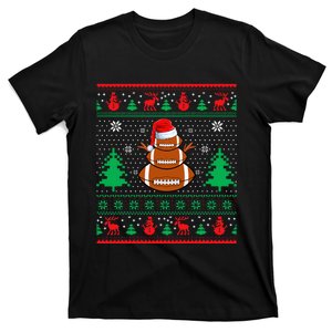 Football Santa Hat Ugly Christmas Sweaters T-Shirt