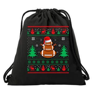 Football Santa Hat Ugly Christmas Sweaters Drawstring Bag