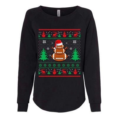 Football Santa Hat Ugly Christmas Sweaters Womens California Wash Sweatshirt