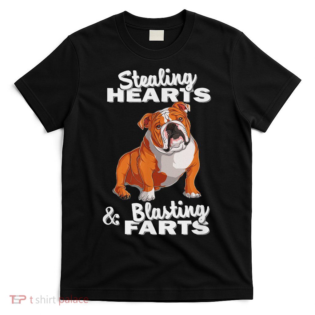 Funny Stealing Hearts Blasting Farts English Bulldog T-Shirt