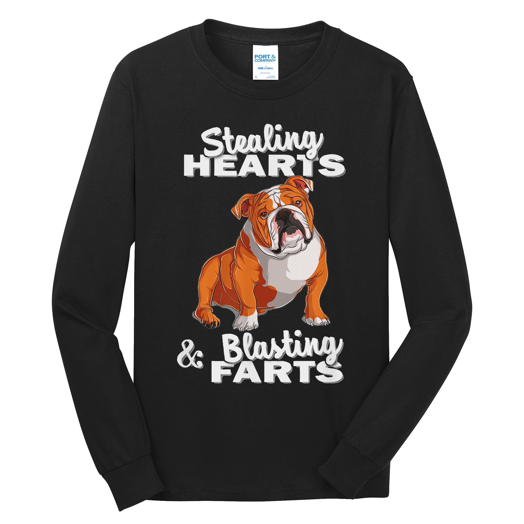 Funny Stealing Hearts Blasting Farts English Bulldog Tall Long Sleeve T-Shirt