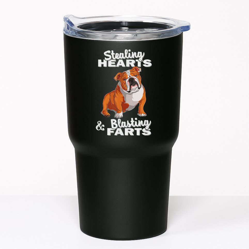 Funny Stealing Hearts Blasting Farts English Bulldog Tumbler